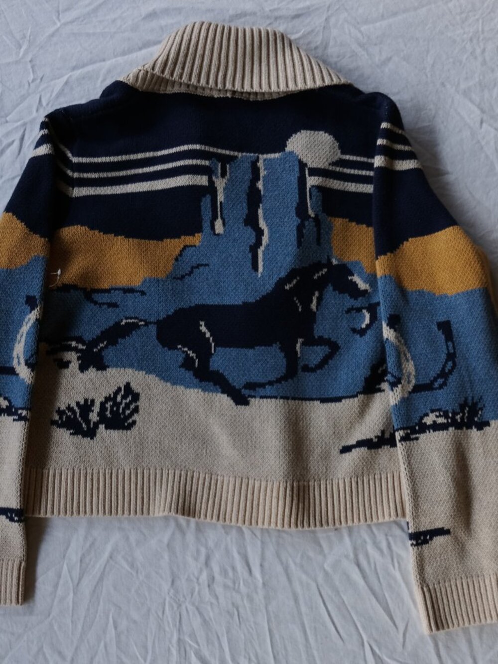 Pendleton Desert Rider Cotton Cardigan NWOT —   Horse + Saguaro Knit  Rare - Picture 5 of 5